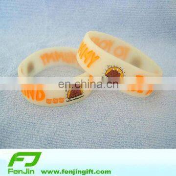 silk screen printed silicone rubber bracelet