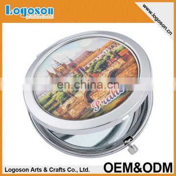 2016 high quality travel industry souvenir folding personalized pocket mirror