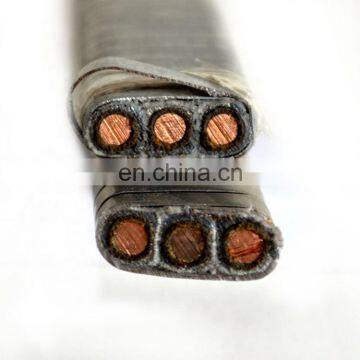Flat,Copper Conductor,PP Insulated NBR Sheathed,Galvanized Steel Tape Interlocked Armoring,ESP/Submersible Oil Pump Cable