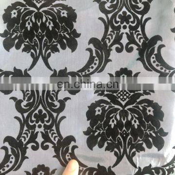 100 polyester damask flocked taffeta fabric