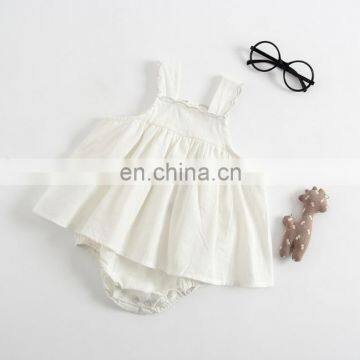 Lovely Summer Hot Sale Slip Dress Romper One Piece Baby Girl Cotton Romper photo-3