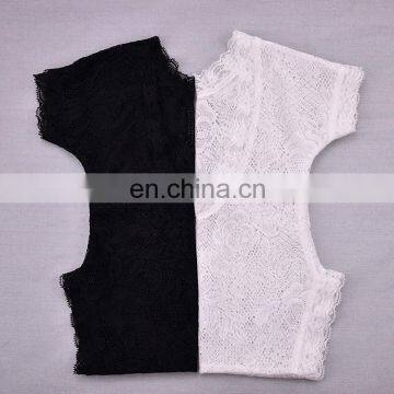 Newborn Baby Photo Clothing Baby Summer Bodysuit Beautiful Black White Lace Romper photo-4