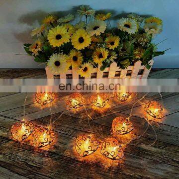 Top Selling Metal Heart Shaped String Night Light For Valentine's Day Party Room