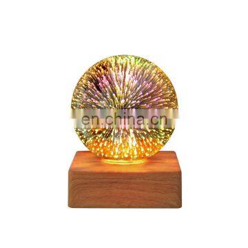 LED plug-in 3d fireworks night light bedroom usb colorful starry atmosphere lamp bedside decorative table lamp