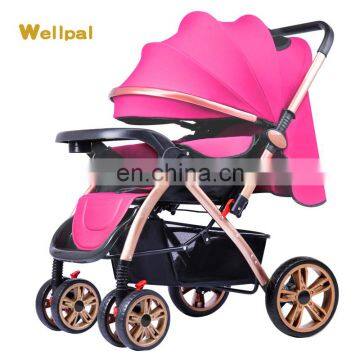 aluminum frame good quality vogue baby stroller with transparent wheels