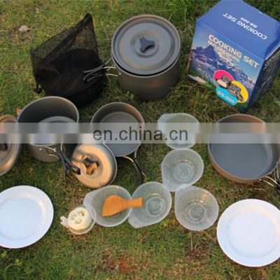 Outdoor Cookware Set combination of 4-5 people camping picnic set 5-7