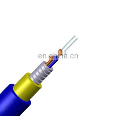 Duplex Fig.o Loose Tube Spiral Armored Fiber Optic Cable SM/MM OM3 OM4 Optical Fiber PVC LSZH