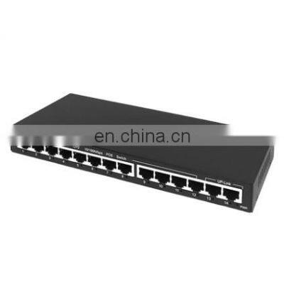 12 Ports 10/100m POE Switches With 2 Uplink 100Mbps Network Ethernet Poe Switch