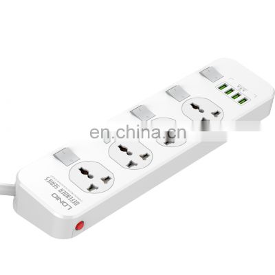 4-bit universal Power Strip with 4 USB independent switch control 2m power cord creative multi-function UK/EU/US power strip