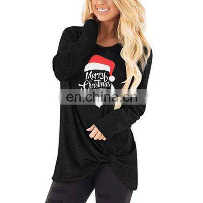 2021 Factory Outlet Christmas Amazon Print Fashion Trend Top Europe and America Large Size Ladies Long Sleeve T-Shirt