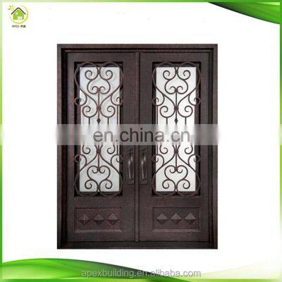 Oil Rubbed Bronze Pre Hung Rustic Wrought Iron Single Entry Doors