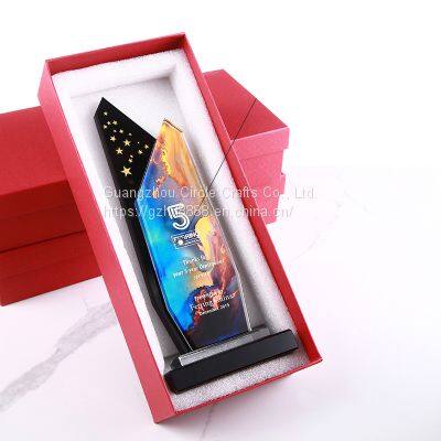 New Arrival Crystal Trophy Custom Content High Standard K9 Crystal Color is Rich Business Gift Crystal Glass Trophy photo-5