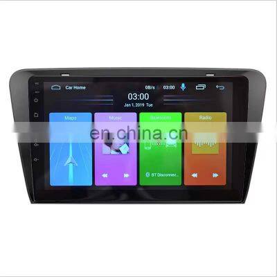 Black UV10 Inch Car Navigation Face Frame For Skoda OCTAVIA Console Stereo Mounting Frame Kit With Power Cable