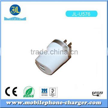 Zhongshan Factory Direct 2 Port USB Travel Charger for Smartphone