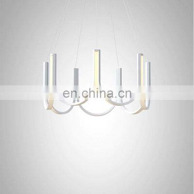 Modern Creative U-shaped Chandelier Office Minimalist Dining Room Bar LED Bedroom Decor Pendant Lighting