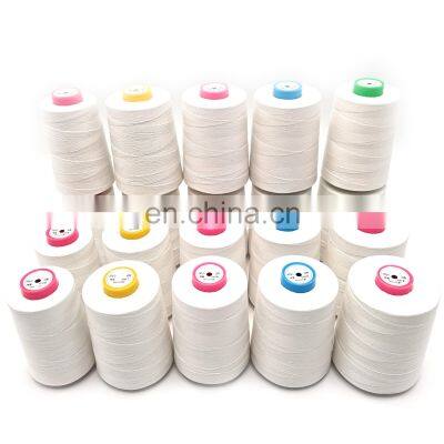 White Color Thick Raw Cotton Thread Trade 203 20s/3 Glazed Cotton Pearl Threads