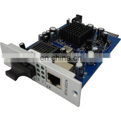 Card type Gigabit  single mode 1310nm SC 20km chassis fiber optic media converter