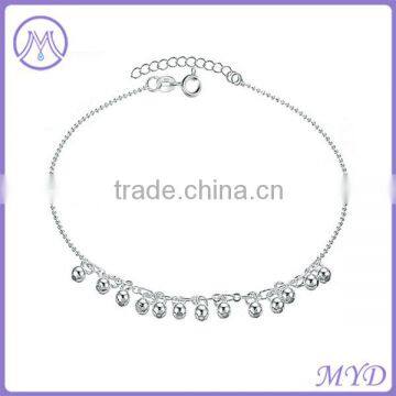 Fashion Jewelry High Quality 925 Sterling Silver Jingle Bell Fancy Girls Charm Anklet photo-4