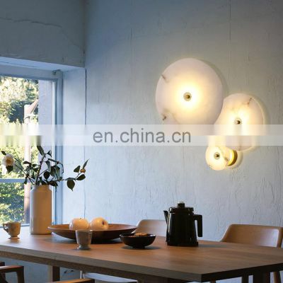 Modern Home Decor Wall Lights Indoor Creative Round Alabaster Wall Lamp for Kitchen Bedroom Living Room