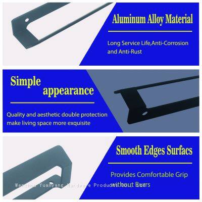 Aluminium Profile Concealed Cabinet Handles Smooth Touch Luxury Modern Wardrobe Furniture Handles photo-3