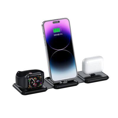 3 in 1 Foldable 20W Wireless Charging Station Multifunctional Integrated Charger with Holder