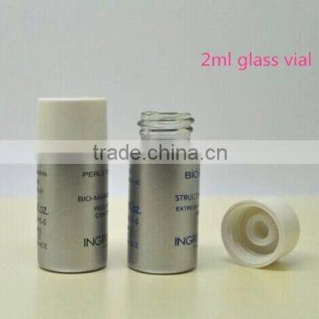 2ml phmarmaceutical glass vial with plastic screw neck,skincare oil glass bottle