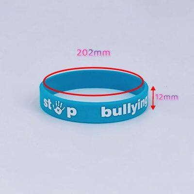Factory Wholesale Hot Sale Anti-bullying Propaganda Quotes Protect the Healthy Growth of Children Custom Silicone Bracelet photo-3