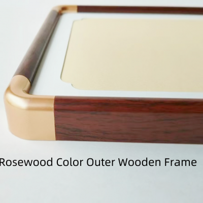 25*25cm Square Xuan Paper Painting Hardcard Border Protection Rounded Corners Rosewood Wooden Frame photo-4