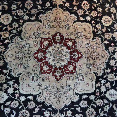 5X8ft Black Blue Color Handmade Silk Persian Carpet for Home photo-3