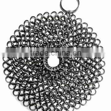 New Design 7x7 Inch Stainless Steel Round Chainmail Scrubber