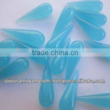 chalcedony drop beads