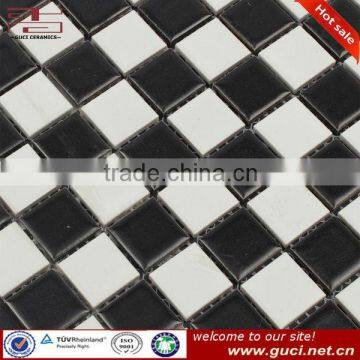 matte glaze black and white ceramic mosaic tiles