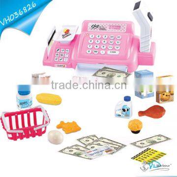 Girl Pink Supermarket Cash Register POS Machine Toy Play Set