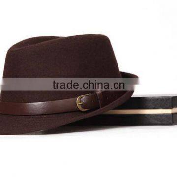 Star Favourite Trend All-match Man Women Trilby Fedora Cap With Leather Buckle photo-5