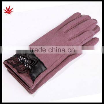 Lady's Simple Style Affordable Leather-cloth Warm Gloves With Supersoft Polyester Lining photo-4