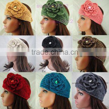 Diamond Flower Women Knitted Headband