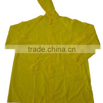 Heat seal yellow pvc rain coat, pvc rainwear for mens