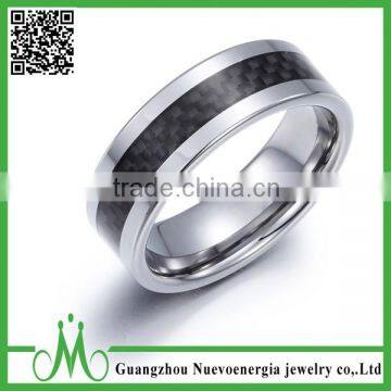 High quality jewelry black carbon fiber tungsten ring popular items tungsten ring for men