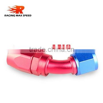 Aluminum oil cooler fitting 45 degree resuable fuel line hose end fitting adaptor blue and red 40-045-08