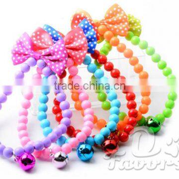 Colorful Beaded Bracelet with Bow Dog Necklace Jewellery Pet Collars Pet Products