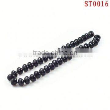 ST0016 personalized special design with black round nature stone handmade necklace