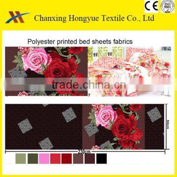 Twill Microfiber disperse printed brushed textile fabric for making bed sheet fabrics/Micro peach skin twill fabric