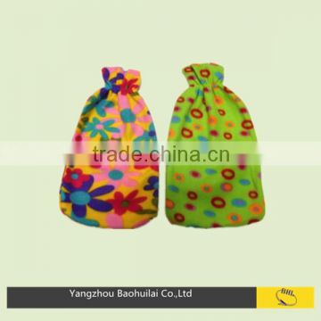 British standard colorful flower fleece hot water bottle cover