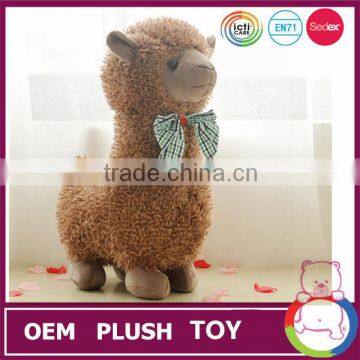 Custom High Quality dark brown alpaca plush toy