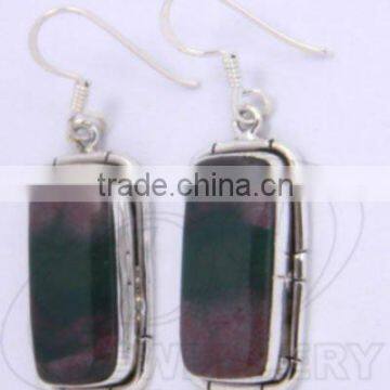 Ready stock 925 Silver earrings sterling silver earrings ruby zoisite