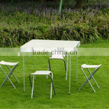 Folding Aluminum Picnic/Camping Table with 4 Stools