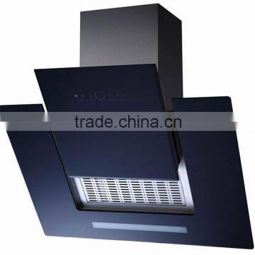 90cm Automatic Open Black Glass Baffle Filter Kitchen Wall Mounted Fans