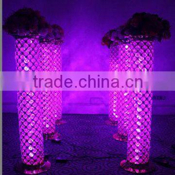 Silver LED Pillar Crystal Wedding Column Lighted Wedding Column Walkway Stand Wedding Decoration (MWS-002 Silver) Quality Choice photo-2