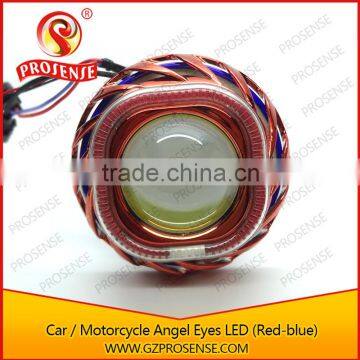 Car/Motorcycle COB Devil Eye Projector Headlight (Red-blue) photo-2
