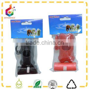 red recyclable dog waste bag dispenser and disposable refills